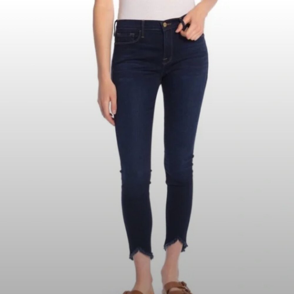 Frame Jeans Le Skinny de Jeanne Sweetheart Frayed Jeans Longstreet Size  26